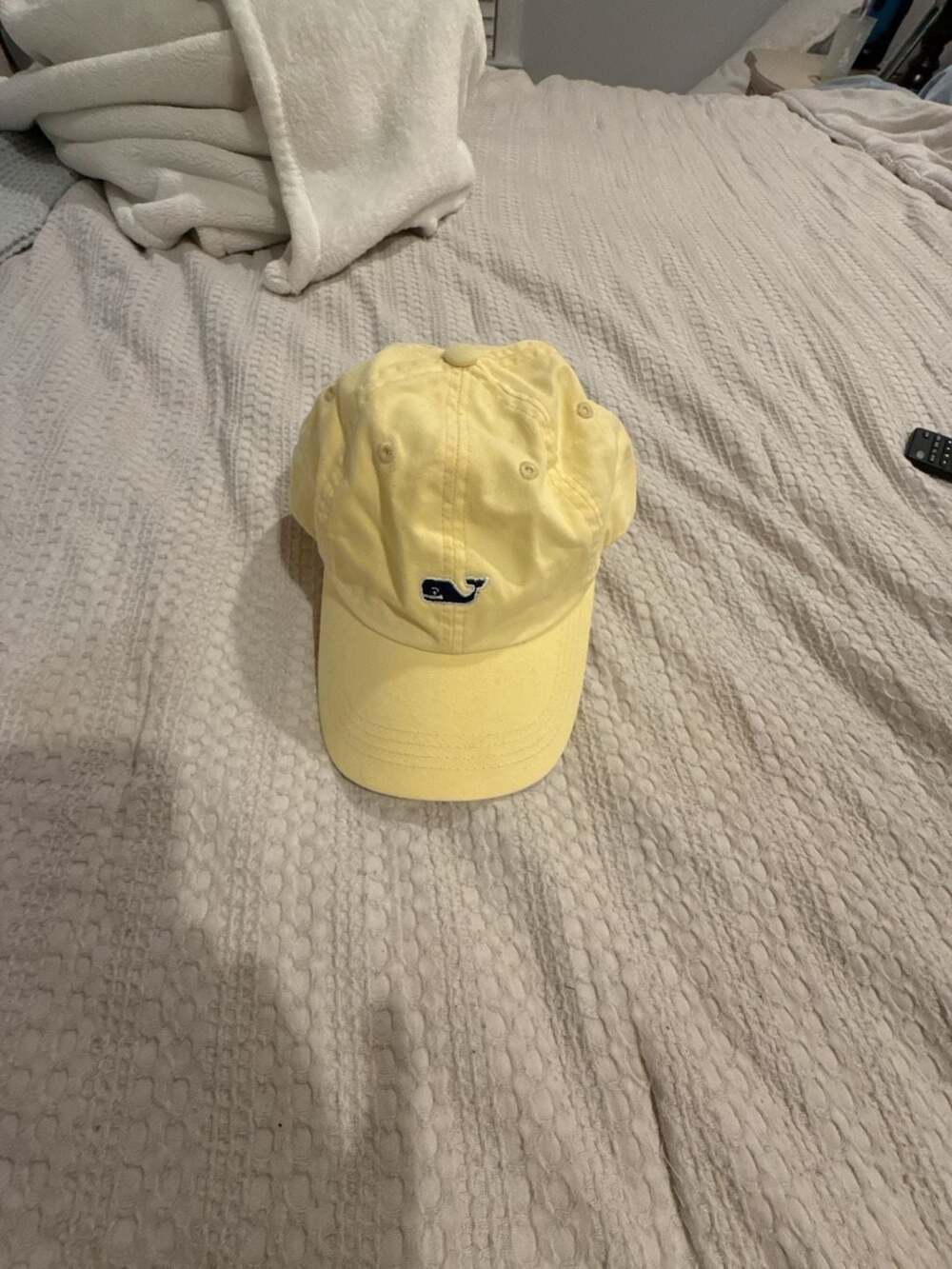 Vineyard Vines Yellow Cotton Baseball Hat with Whale Logo
